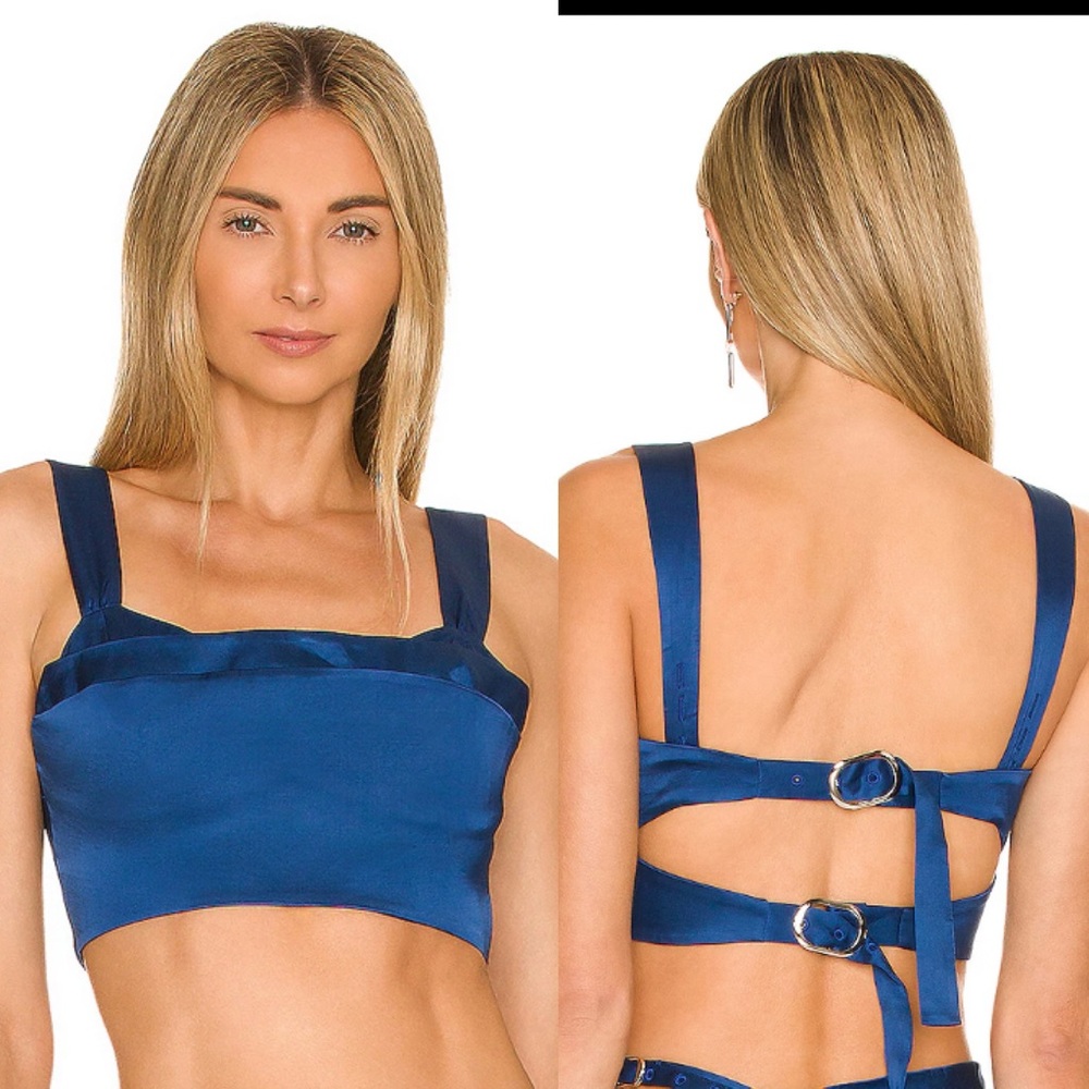 Silas Crop Top in Deep Blue Camila Coelho